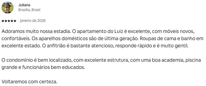 Avaliação 5 estrelas de Juliana