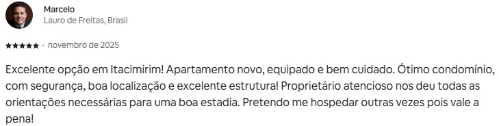 Avaliação 5 estrelas de Marcelo