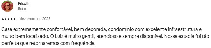 Avaliação 5 estrelas de Priscila